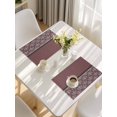 thumbnail image 5 of Boho Red Brown Flower Placemats Set of 12, Abstract Bohemia Pesley Floral Placemats for Dining Table, Place Mats for Kitchen Tabletop, Waterproof Wipeable Dining Table Mats Set, 5 of 9