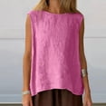 thumbnail image 7 of Mittory Womens Linen Tank Tops Loose Fit Comfy Lounge Wear Summer Sleeveless Crewneck Basic Camisole Lightweight Shirts, 7 of 7