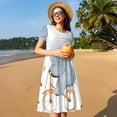 thumbnail image 4 of Xecao Animals in Transport for Women Summer Short Sleeve Midi Dress with Pockets Casual Aline Flowy Tshirt Dress Vocation Beach Sundress, 4 of 6