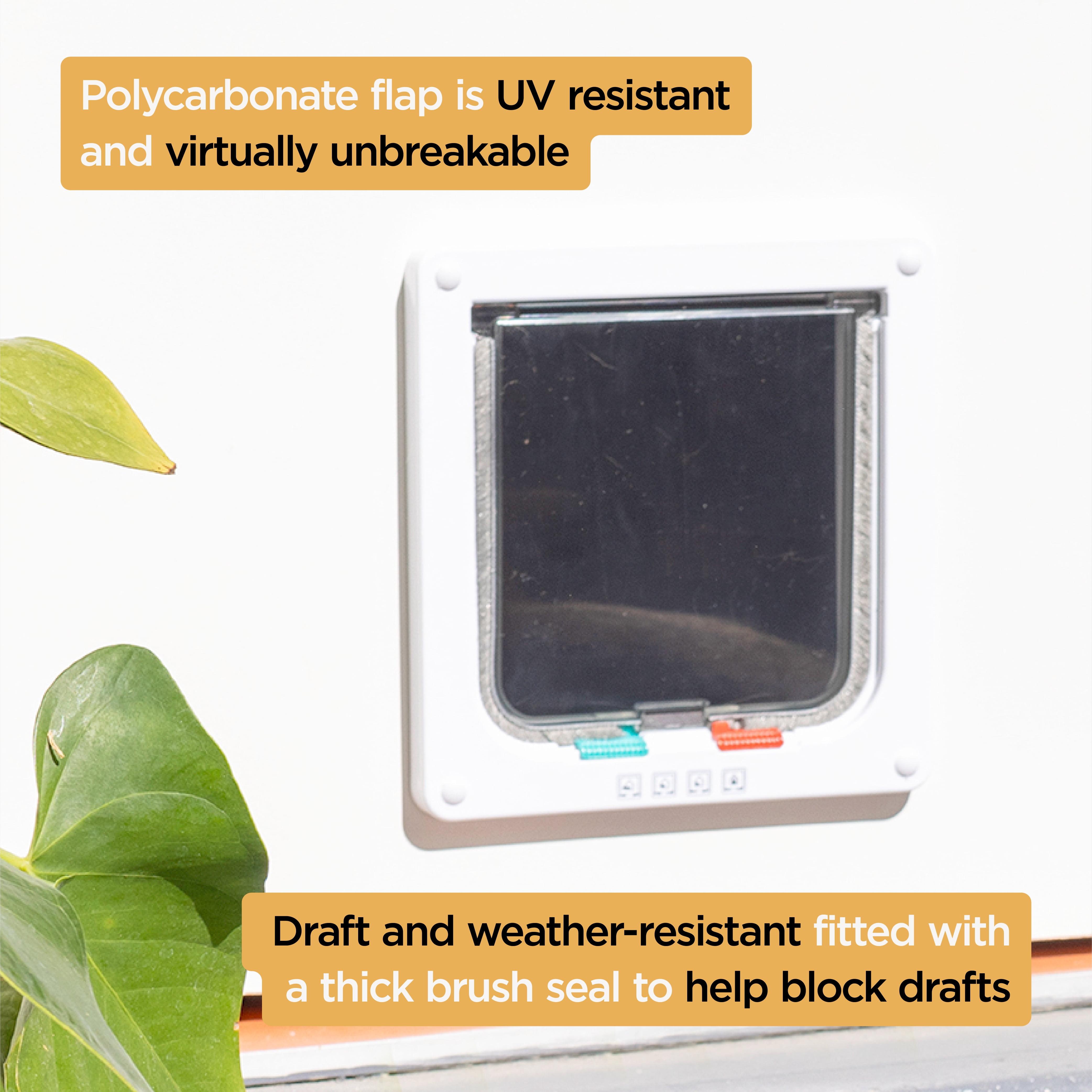 Hakuna Pets White Small Cat Flap for Screens, Doors & Walls up to 1.97" Thick, for Cats up to 11 lbs