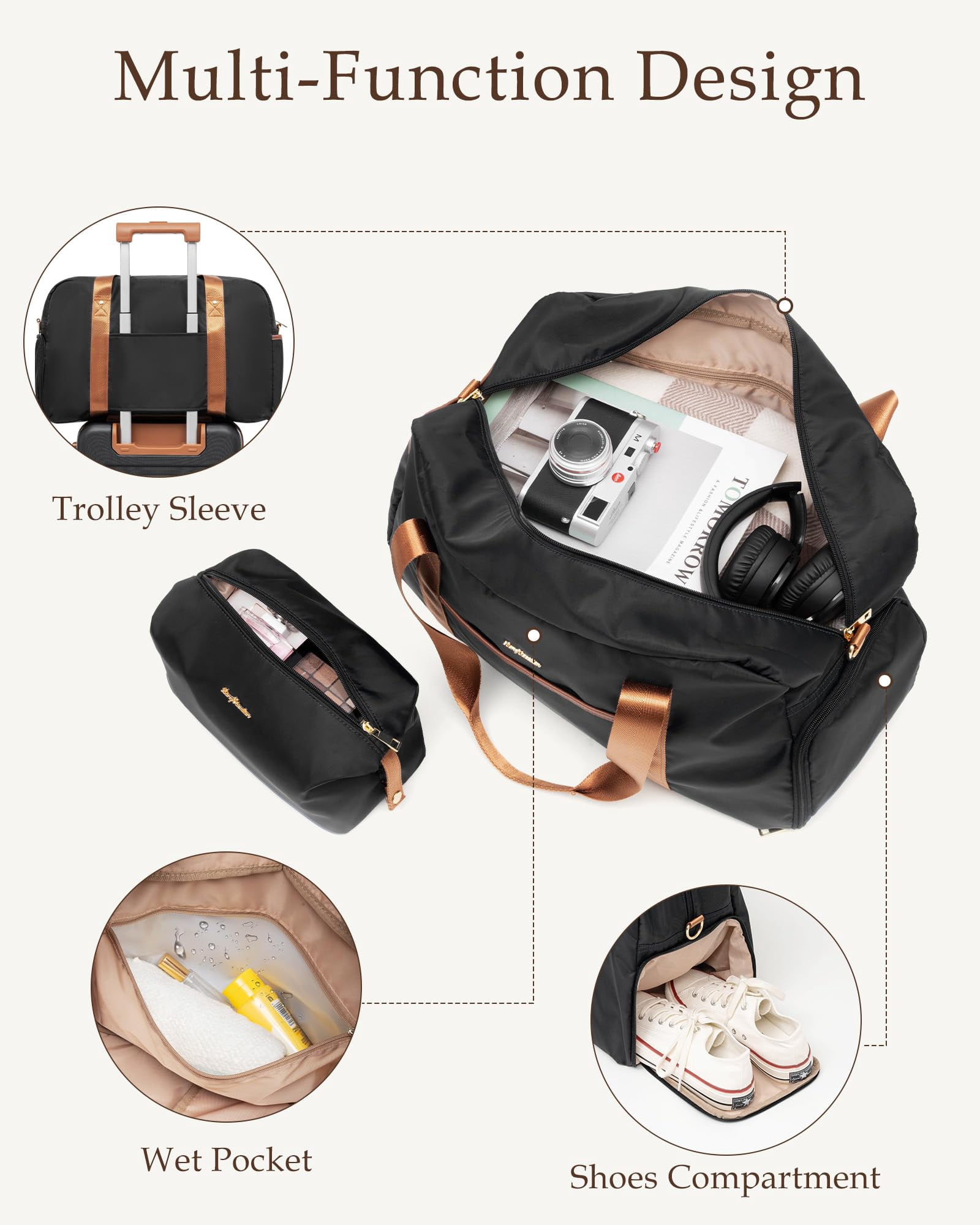 LONG VACATION Carry On Luggage Set 3 Piece, 20 Inch ABS+PC Hardshell Carry on Suitcase with Spinner Wheels TSA Lock & YKK Zipper