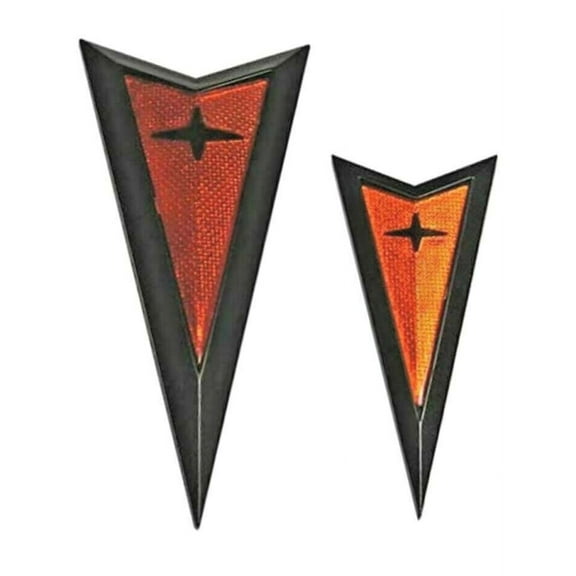 Reproduction Black Front and Rear Arrowhead Emblem Set 2004-2006 Pontiac GTO