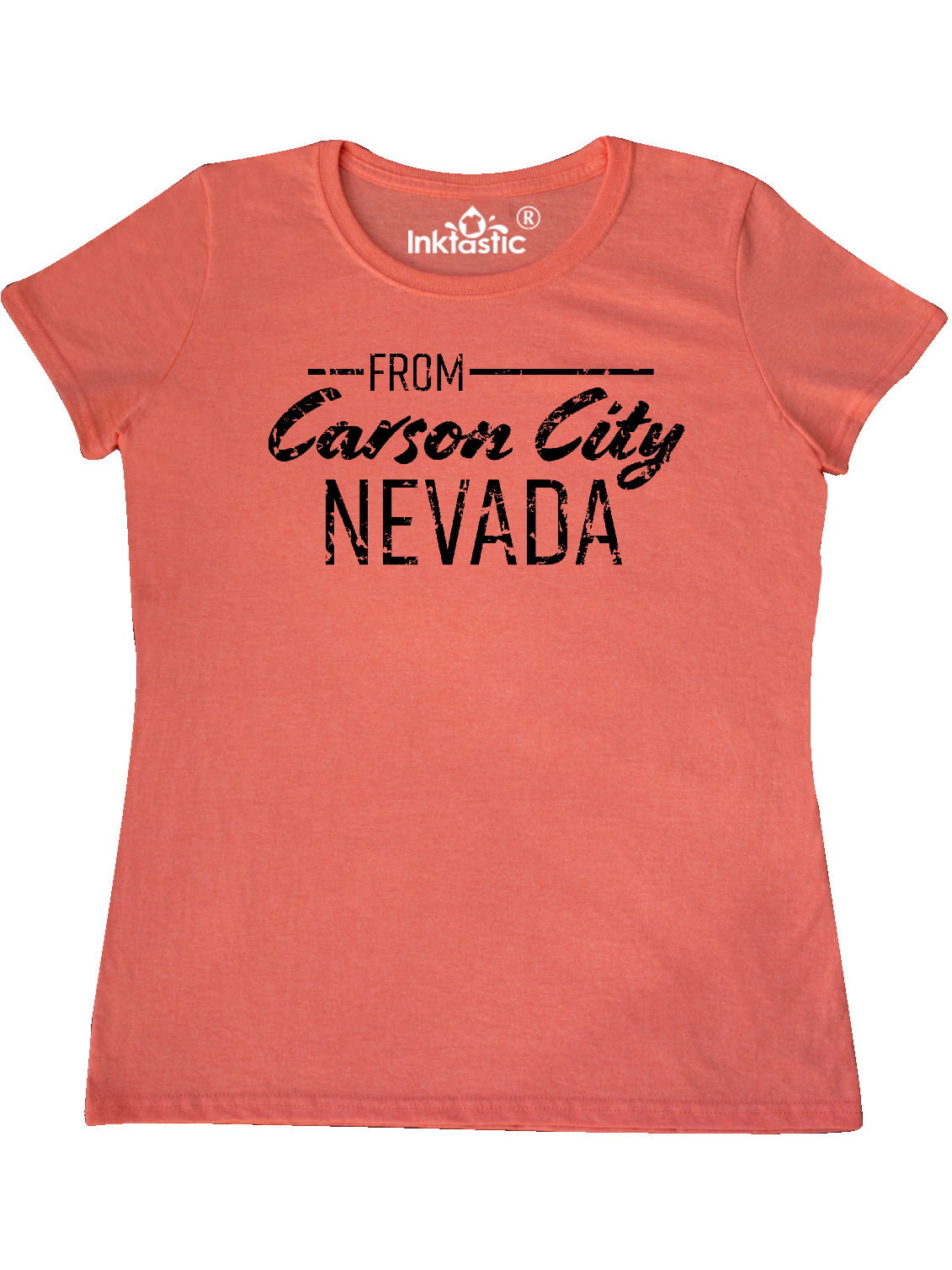 Inktastic From Carson City Nevada in Black Distressed Text Adult Women's T- Shirt Female Retro Heather Coral L - Walmart.com