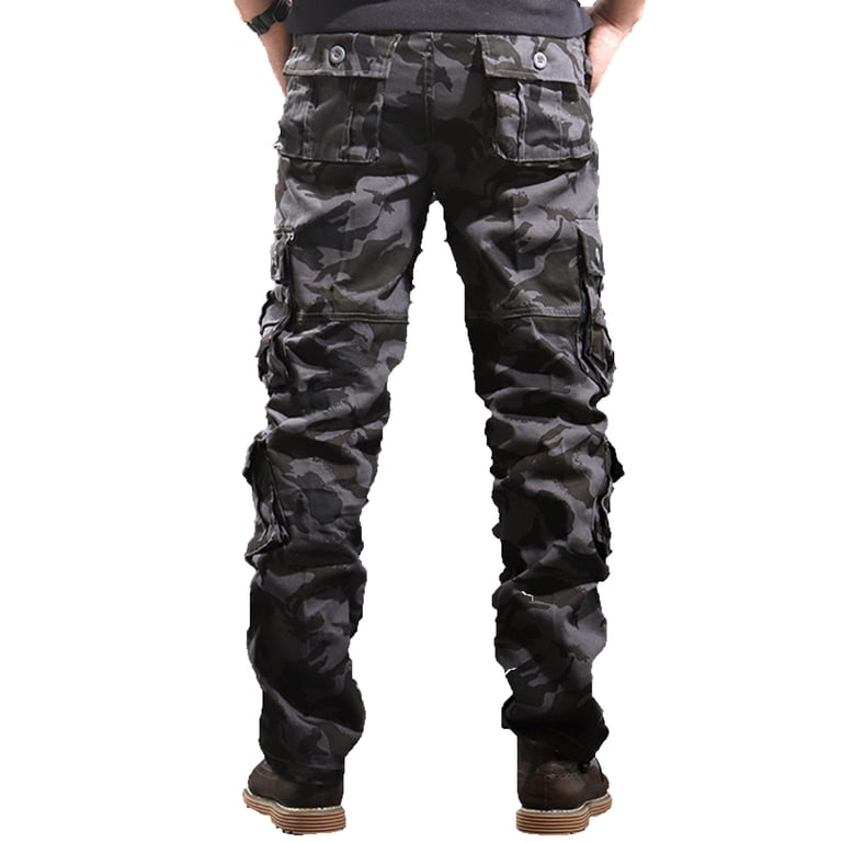 Aimik Hanes Mens Relaxed-Fit Cargo Pants Big and Tall Multi Pocket