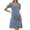 Blue, variant on Denim Dress for Women Summer Short Puff Sleeve Sweetheart Neck Zip Back Irregular Hem A Line Mini Jean Dress