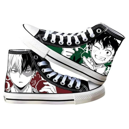 

Anime Canvas Shoes High Top Skateboard Shoes My Hero Academia Sneakers for Boys Teens Men Lace Up Casual Izuku Shoto Katsuki Might Pattern Canvas Shoes