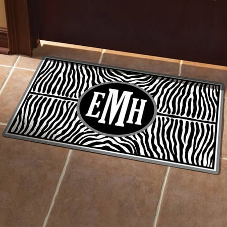 Personalized Zebra Monogram Doormat Available In Different Sizes