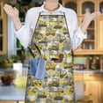 thumbnail image 6 of Construction Vehicles Paint Splatters Apron-Garden Aprons for Women with Pockets-Cotton Linen Waterproof Kitchen Cooking Gardening Aprons Adjustable for Kitchen,Cooking,BBQ and Salon 33x27 Inch, 6 of 7
