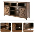thumbnail image 6 of ANPOO Farmhouse TV Stand for 65 inch TVs, Rustic Entertainment Center TV Cabinet Stands with Power Outlets and LED lights, 6 of 7