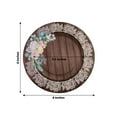 thumbnail image 3 of Efavormart 25 Pack Brown Rustic Wood Print 8" Paper Dessert Plates With Floral Lace Rim, Round Disposable Salad Appetizer Plates, 3 of 11