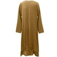 thumbnail image 4 of asdoklhq Summer Dresses for Women Plus Size O-Neck Buttons Long Sleeve Dress, 4 of 5