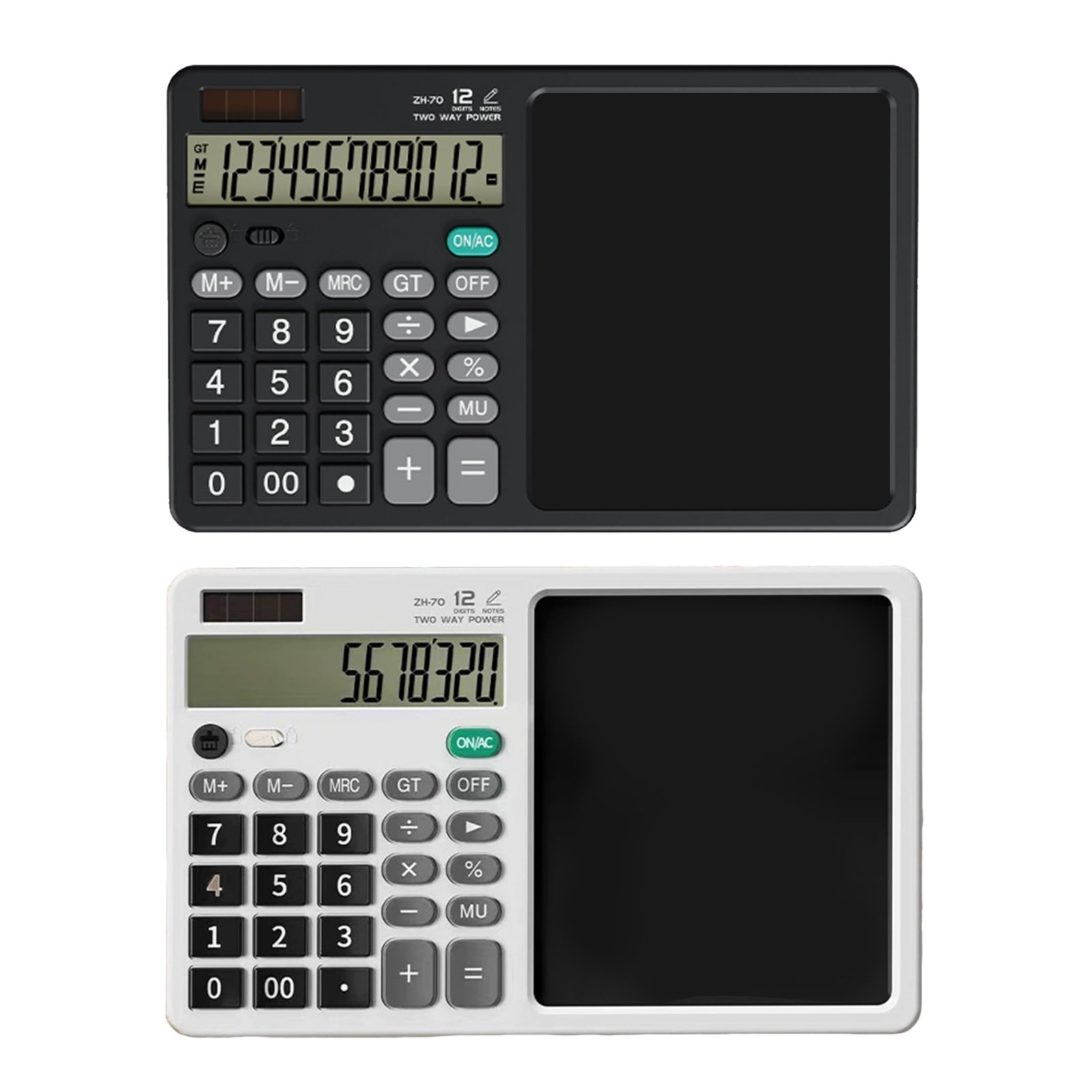 Voice Recognition Calculator Writing Pad Solar Charging Large Display Lightweight Silents Key For Professional Students