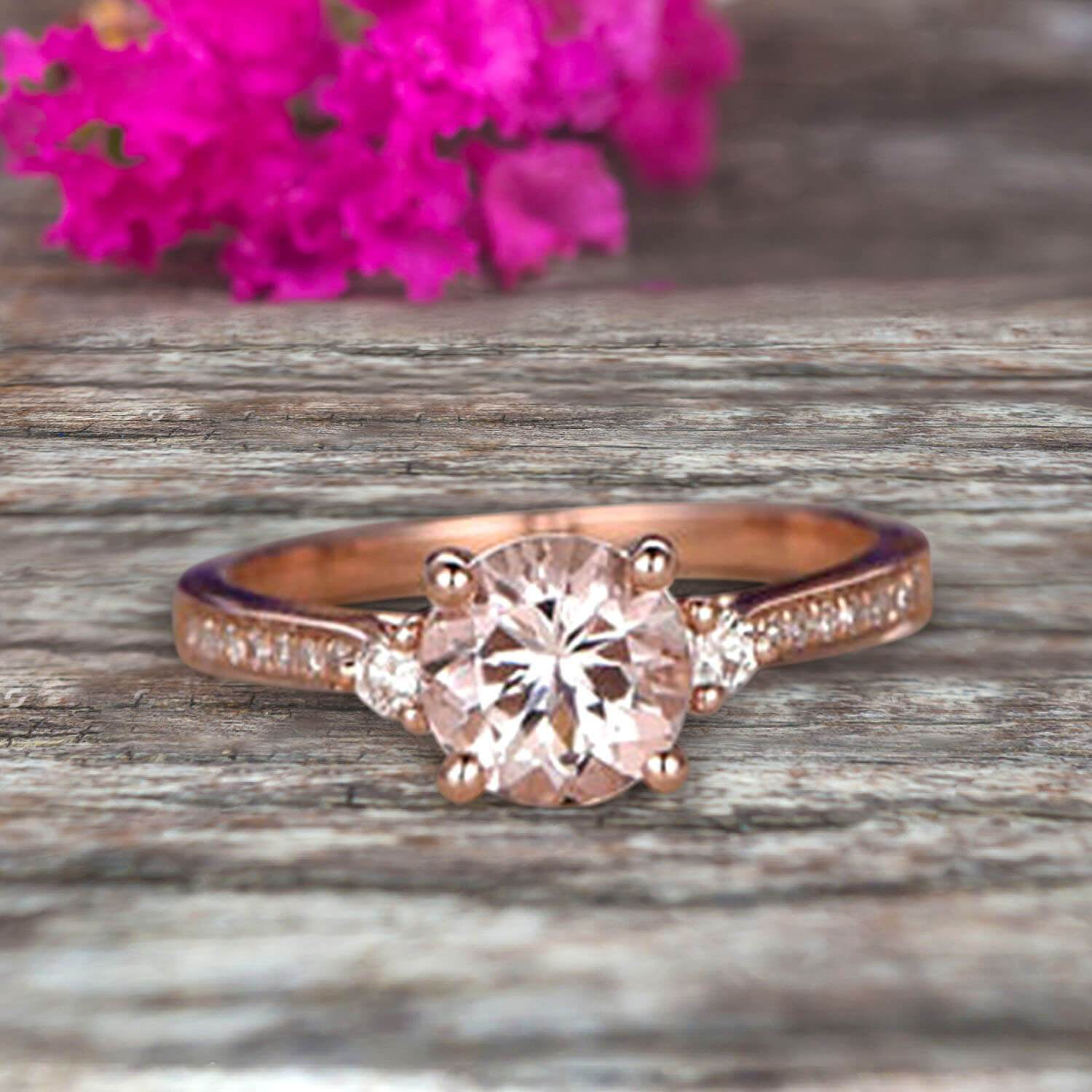 Oval Cut Morganite Ring Solitaire Ring 14k Solid Rose Gold Morganite Engagement Ring 1.70 CT Morganite Engagement Ring Gift for Women