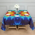 thumbnail image 3 of Colorful Tie Dye Flowe Square Tablecloth,Waterproof Square Table Cover,Wipeable Spillproof Washable Table Cover for Home Kitchen Party Decor 60"x60"(152x152cm), 3 of 6
