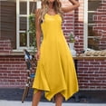 thumbnail image 7 of Penkiiy Women's Casual Summer Dress Sleeveless Sundress Hankerchief Hem Max Tank Dresses Beach Dress with Pockets XL Yellow, 7 of 7