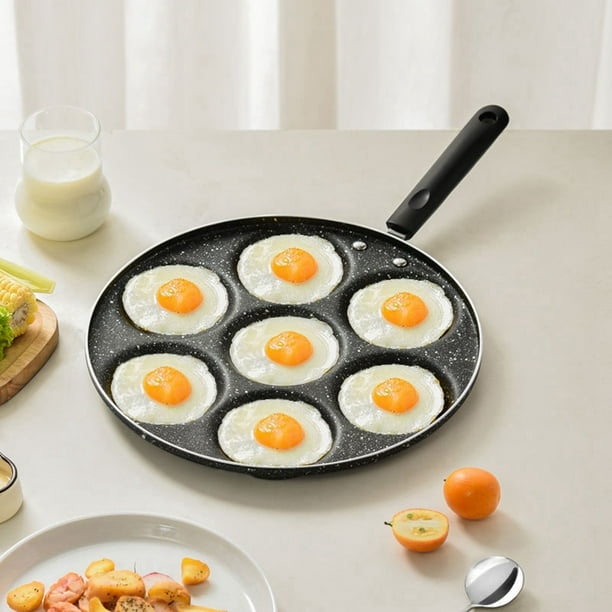 Haofy 7 Holes Frying Pan Non Stick Fried Eggs Cooking Pan Burger Mold Household Kitchen Cookware