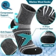 thumbnail image 2 of Calcetines de Senderismo EBMORE de Lana Merino con Compresión para Invierno, 6 Pares, 2 of 7