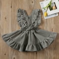 thumbnail image 3 of Baby Girls Velvet Suspender Corduroy Skirt Infant Toddler Ruffled Casual Strap Sundress Summer Outfit Clothes, 3 of 7