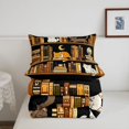 thumbnail image 5 of Homewish Funny Pet Cats Full Size Comforter Sets,Moon Books Bedding Comforter Set,Orange Cream,Black Reversible,3-Piece,1 Comforter and 2 Pillowcases, 5 of 7
