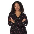 thumbnail image 4 of Aria Women’s Cozy Jersey Long Sleeve Henley 46” Sleepwear Lounger, Sizes XS-4X, 4 of 7