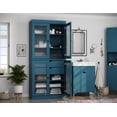thumbnail image 3 of 100% Solid Wood 32" Bathroom Cabinet with Frosted Glass Doors and 2-Drawers, 3 of 6