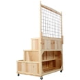 thumbnail image 5 of Gzxs Raised Garden Bed with Trellis, 3-Tier Wooden Elevated Planter Box with Drain Holes, Lockable Wheels and Back Storage Area, Garden Trellis for Vine Fruit Vegetable Flower Herb (Natural), 5 of 9
