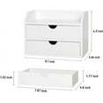 thumbnail image 2 of White Wood Desk Organizer with 2 Drawer, Mini Cute Cabinet with Storage Shelf for Tabletop, Small Desktop Box Organizer for Cosmetic Office Supplies, 2 of 8