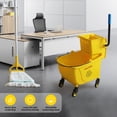 thumbnail image 5 of 35-Qt Side Press Wringer Combo Commercial Floor Cleaning Rectangular Mop Bucket on Wheels,  Yellow,Add One Mop and One Mop Head Replacement, 5 of 6