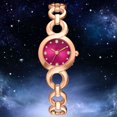 thumbnail image 2 of Reloj de aleación de moda Reloj de pulsera de cuarzo con pantalla analógica y esfera redonda (rojo dorado rosa), 2 of 6