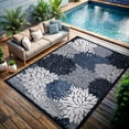 thumbnail image 4 of CAMILSON Spring Exotic Tropical Easy-Cleaning Non-Shedding Washable Outdoor Indoor Area Rug Navy Blue 5x7, 4 of 11