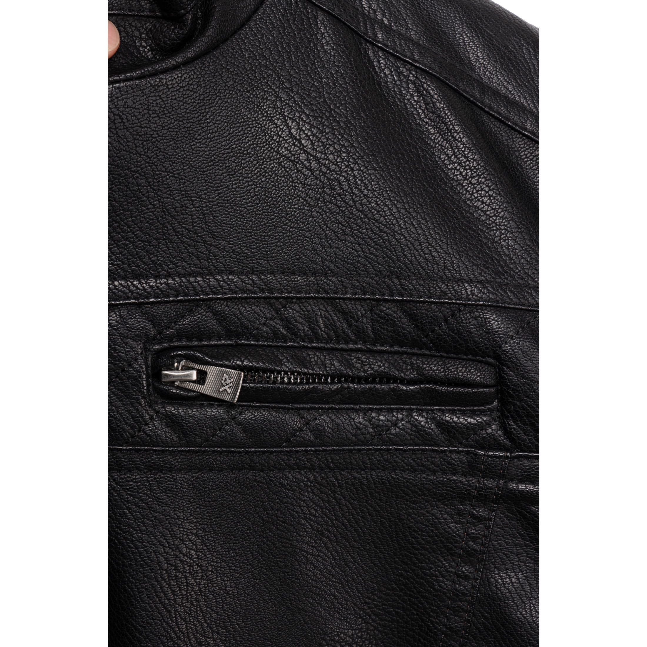 X RAY Teen Faux Leather Jacket for Fall & Winter (S - XL), Kids Outerwear Coat, Motorcycle PU Leather Jacket for Boys, Black, XL