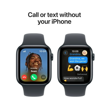 Apple Watch SE 2nd Generation (GPS + Cellular) 44mm Midnight Aluminum Case with Midnight Sport Band - S/M - Midnight
