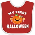 thumbnail image 3 of Inktastic My First Halloween with Pumpkin and Stars Boys or Girls Baby Bib, 3 of 4