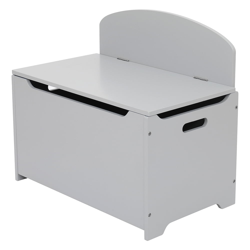 Kepooman Storage Chest, Retro Toy Box Organizer with Flip-Top Lid Handles and Safety Hinges, Sturdy Entryway Storage Bench, Wood Look Accent Furniture, Grey Kepooman Storage Chest, Retro Toy Box Organizer with Flip-Top Lid Handles and Safety Hinges, Sturdy Entryway Storage Bench, Wood Look Accent Furniture, Grey