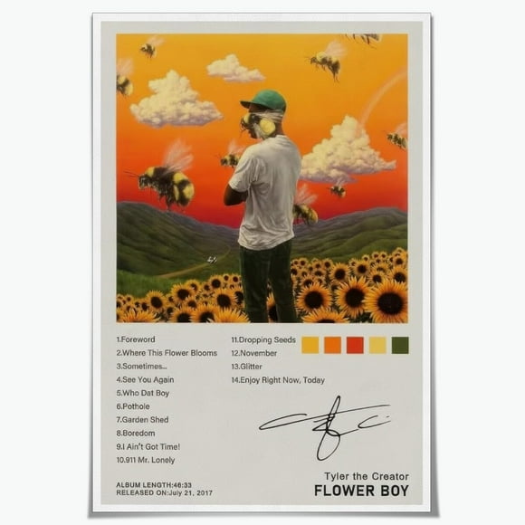 AIR-Flower Boy Poster Rapper Creators Posters Music Album Cover Canvas Wall Art Picture Print Bedroom Decorative Room Unframed12x18inch