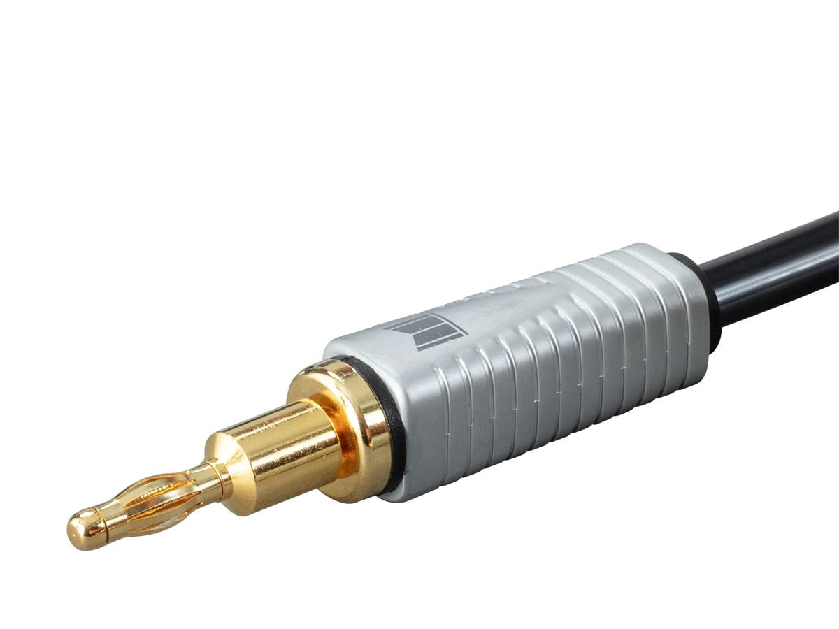 Monoprice Monolith Multi-Strand Conductors Speaker Wire - 10 Feet - Pair, PE Insulated, 14AWG, Oxygen Free Copper With Gold Plated Banana Plug Connectors