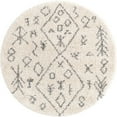 thumbnail image 1 of Unique Loom Tapis Design Rabat Shag Nomad 5' x 5' Rond Pur Ivoire/gris, 1 of 2
