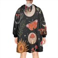 thumbnail image 2 of Wearable Oversized Blanket,Black Sun Moon Mushroom Pattern Wearable Blanket Hoodie for Adults,Cozy Hooded Blankets with Super Pockets,Super Warm Fuzzy Pullover for Women & Men, 2 of 6