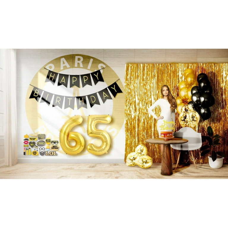 65th Birthday Decoration Black And Gold
