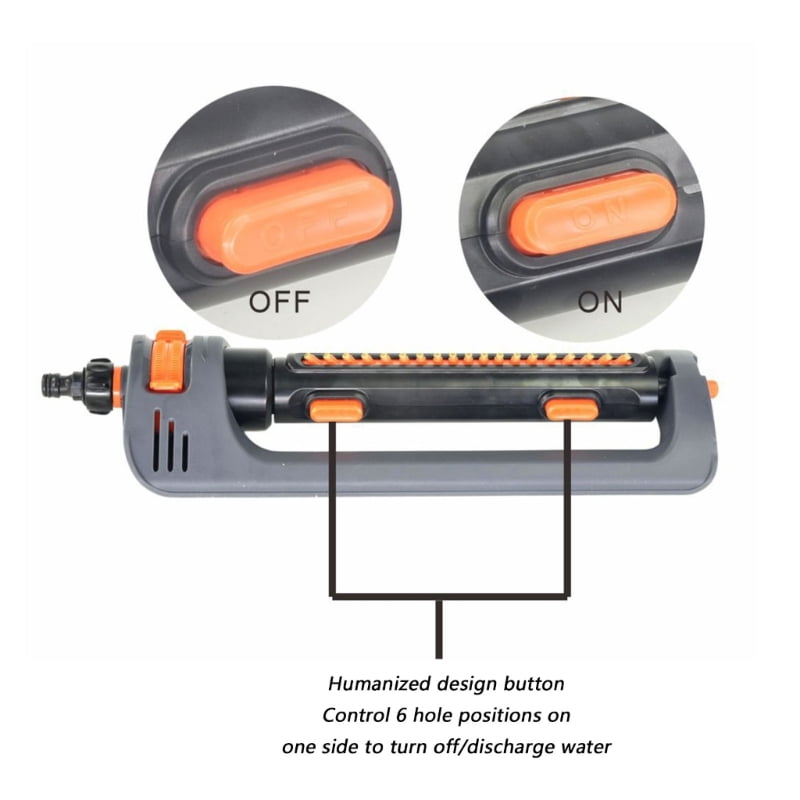 Zecic Wide Coverage 19 Hole Oscillating Sprinkler Heavy Type Rotating Lawn Sprinkler Head For Even Garden And Yard Watering