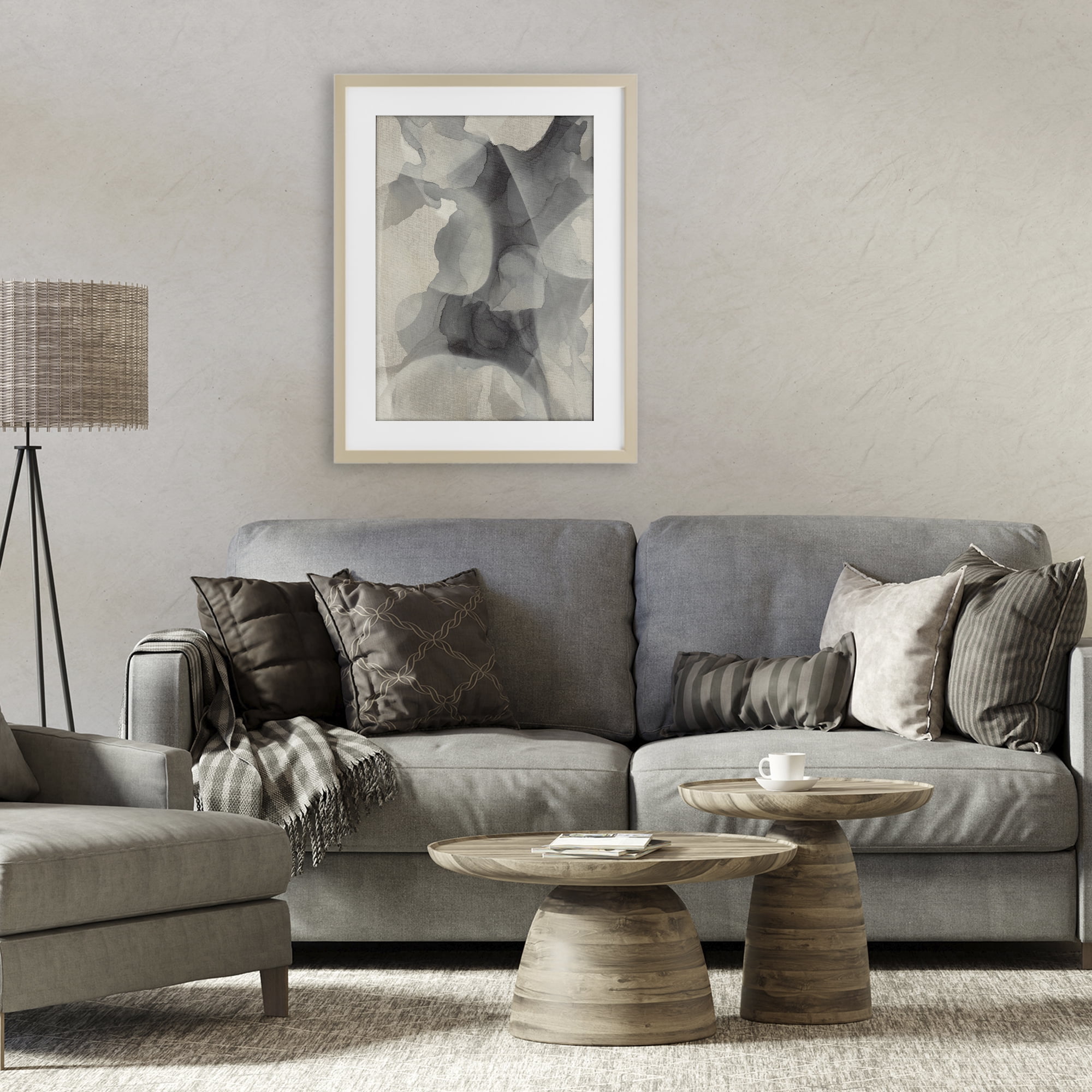 Stupell Industries Mottled Monochrome Abstract Birch Framed Print Under Glass, design by Kippi Leonard