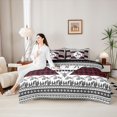 thumbnail image 4 of Castle Fairy Animal Deer King Bedding 7pcs,Bohemian Aztec Wildlife King Bed in a Bag,Black Reversible, 4 of 7