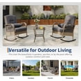 thumbnail image 4 of Outdoor Wicker Rocking Chair, Patio Rattan Rocker Chair with Cushions & Steel Frame, All-Weather Rocking Lawn Wicker Furniture for Garden Backyard Porch, 4 of 7