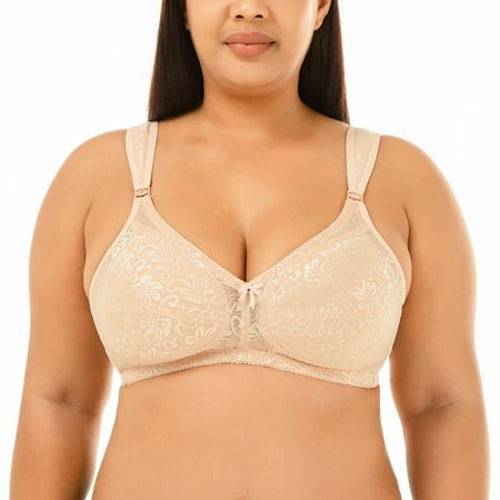 

TINYSOME Women Plus Size Floral Lace Bra Push Up Padded Underwire Mesh Bralette Soft Full Coverage Underwear Comfort Strap V-Neck Brassiere