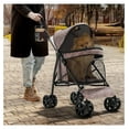 thumbnail image 3 of WDZS Compact Pet Stroller for Small-Medium Dogs/Cats up to 22lbs, 4-Wheel Lightweight Umbrella Shaped Portable Puppy Travel Jogger with Breathable Mesh, Cup Holder & Rear Storage, Leopard Print, 3 of 8