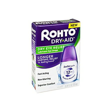 Rohto Dry Aid Dry Eye Relief Lubricant Eye Drops Up to 12 Hours 0.34