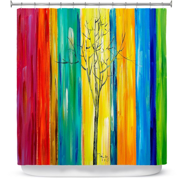 Shower Curtains 70" x 84" from DiaNoche Designs by Lam Fuk Tim - Rainbow Tree II