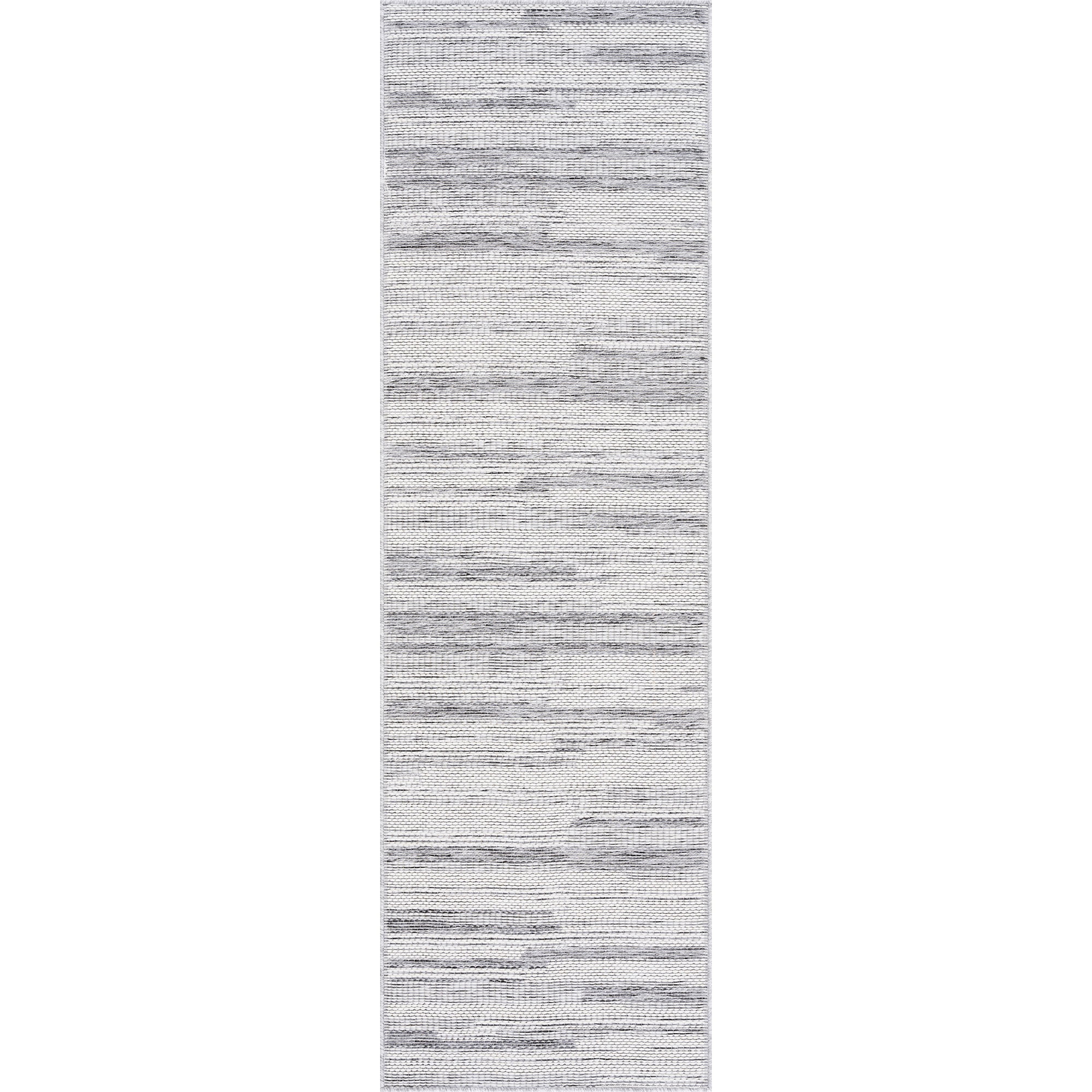 Bliss Rugs Bailey Transitional 2' x 7' Gray and Beige Indoor Outdoor Area Rug