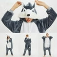 thumbnail image 2 of Pijama Kigurumi para mujer, mono de animales, unicornio, gato, Panda, Lobo, zorro, León, ropa de dormir de Anime de Navidad, 2 of 4