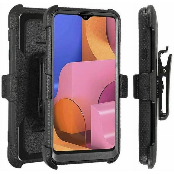 Mignova for Galaxy A20S Case , Built in Screen Protector Belt Clip Full-Body Heavy Duty Armor Protection Durable Outdoor Cover For Samsung Galaxy A20S - Black